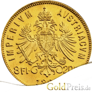 8 Florin (Gulden) Goldmünze Nachprägung Revers