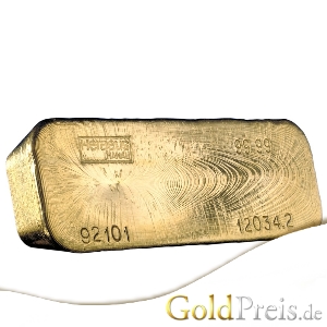 LBMA-zertifizierter Standard-Goldbarren von Heraeus, 12 kg