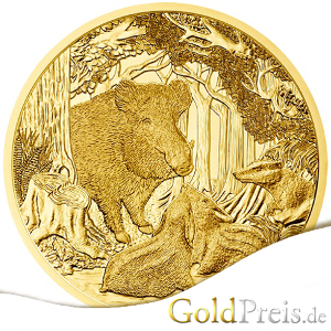Wildtiere Österreich Goldmünze 2014 Wildschwein