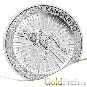Australian Kangaroo Silbermünze 1 oz Bildseite