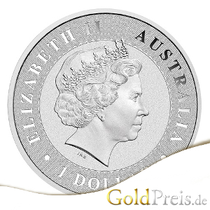 Australian Kangaroo Silbermünze 1 oz Wertseite
