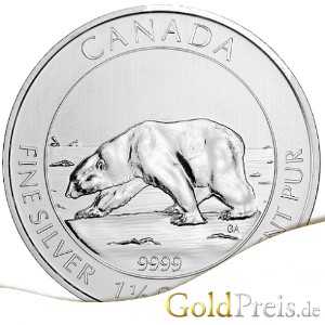 Polarbär Silbermünze 1,5 oz Avers