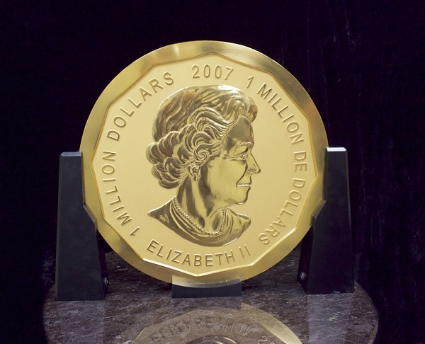 Wertseite der kanadischen 100-kg-Goldmünze