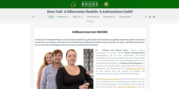 Brors Gold- & Silberwaren Handels- & Auktionshaus Screenshot