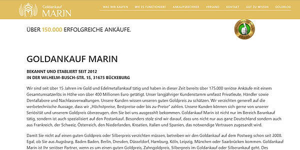 Goldankauf und Pfandleihhaus Marin Screenshot