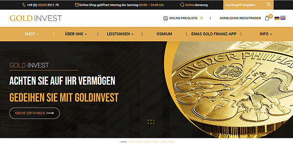 Deutsches Feingoldhaus by Goldinvest  Screenshot