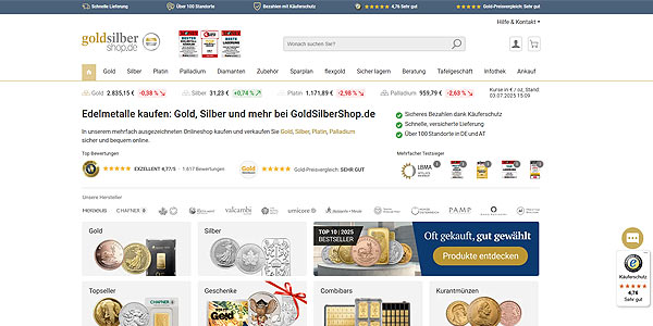 GoldSilberShop.de Screenshot