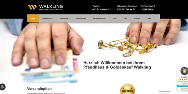 Pfandhaus & Goldankauf Walkling Screenshot